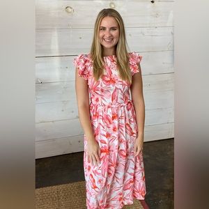 Pink / Red Floral Dress